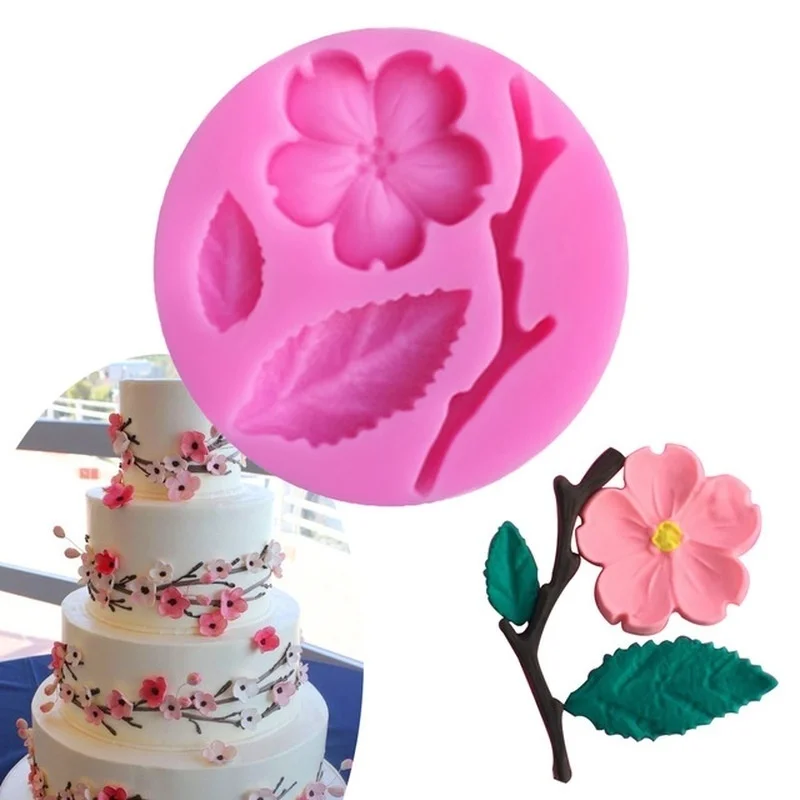 

1PC Candy Mould Peach Blossom Shape Fondant Molds Cake Stencils Kitchen DIY Tools Random Color