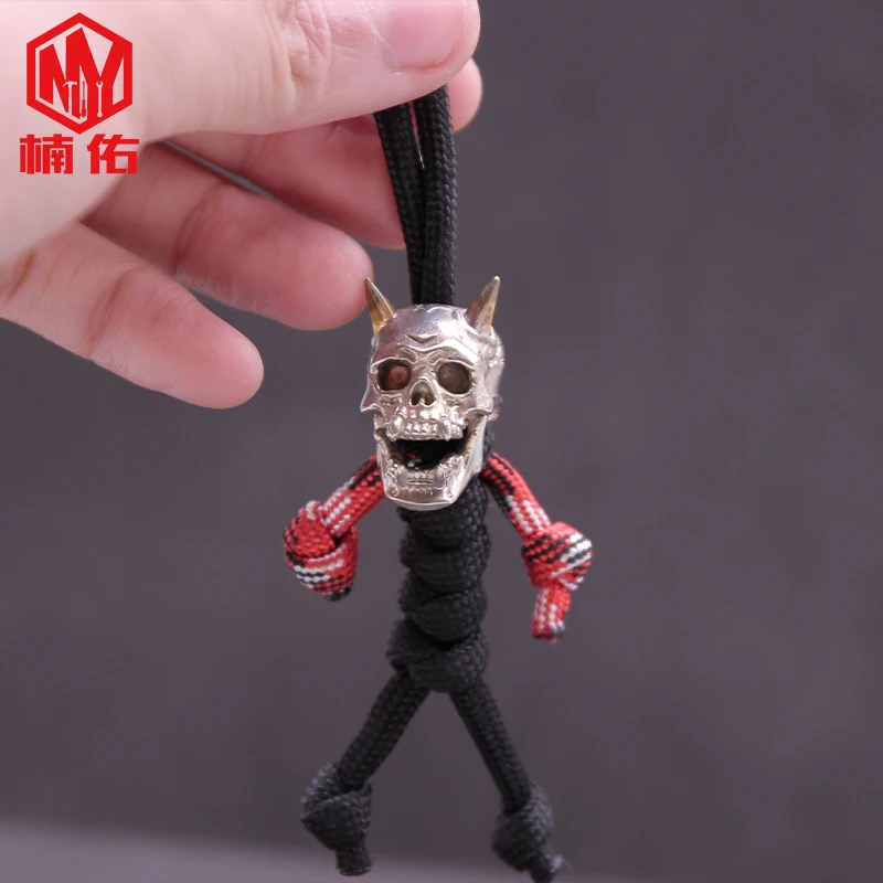 1 шт. оригинальный дизайн брелок Devil Duke EDC Паракорд латунные ножи бусины ручная