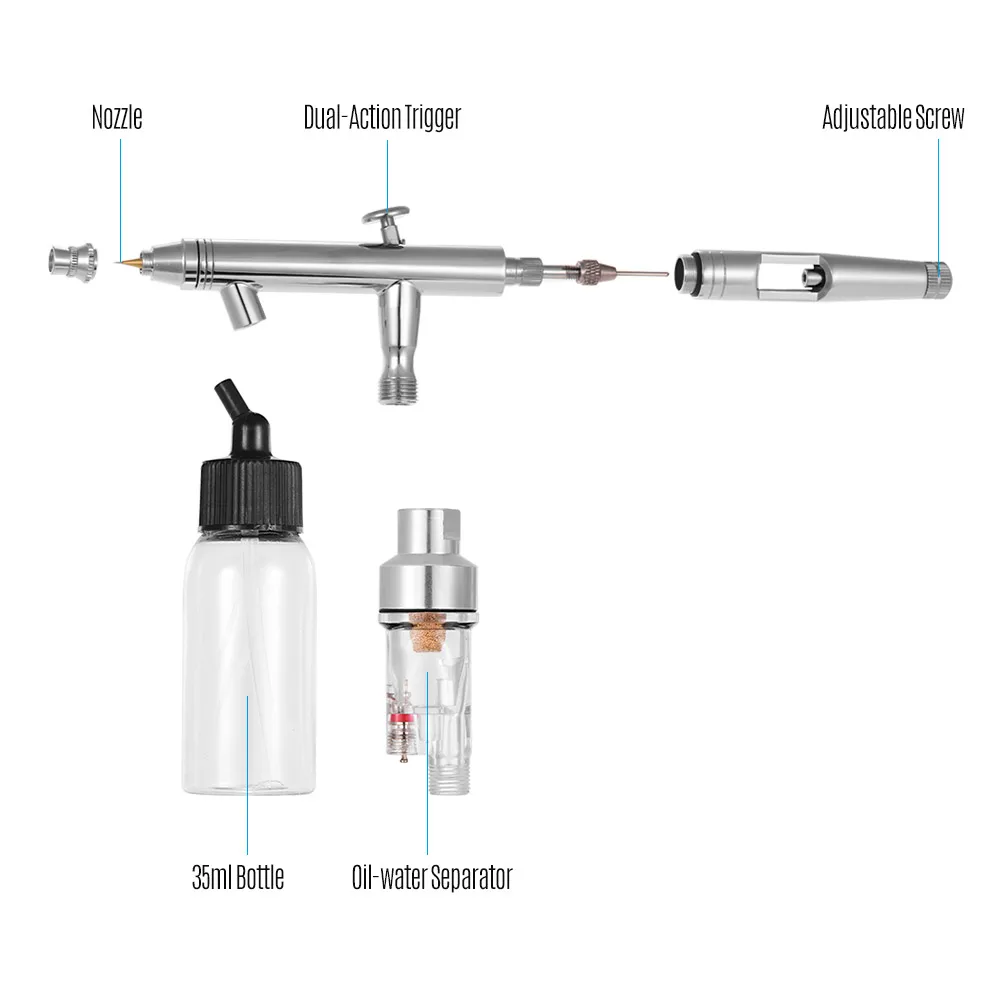 Высокоточные портативные всасывающие подачи Аэрограф Комплект для аэрографа