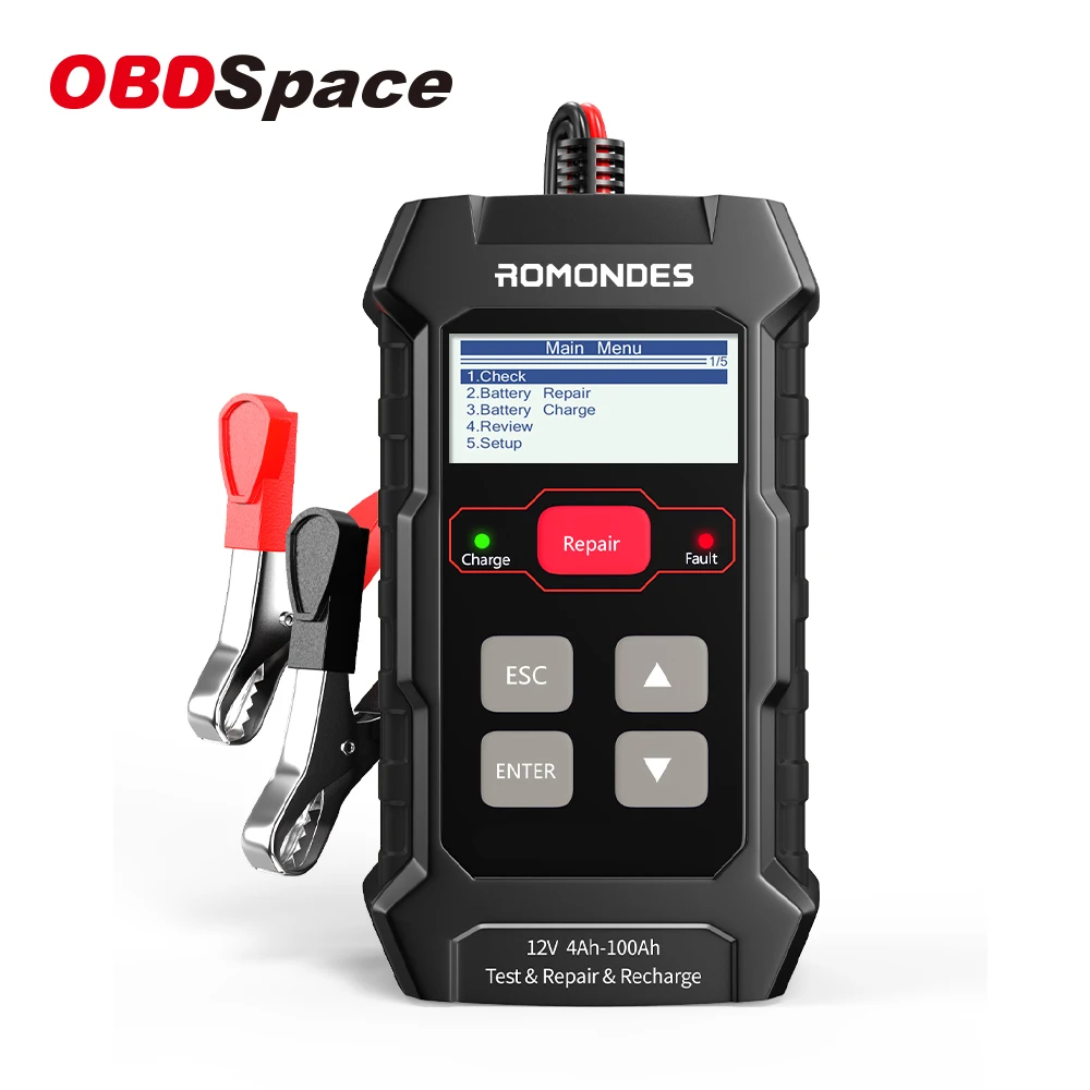 Профессиональный тестер OBDSPACE RD510 для ремонта аккумуляторов 3 в 1 EFB AGM Gel 4A 100A 12
