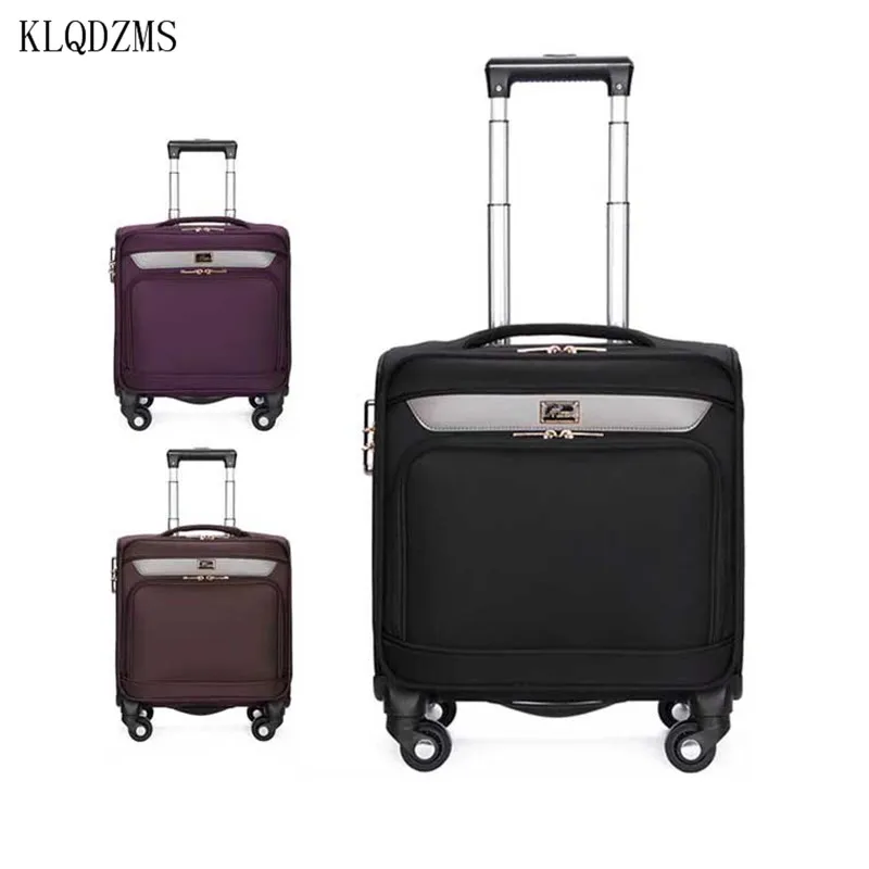 KLQDZMS men business rolling luggage spinner on wheels women travel suitcase 18inch carry on trolley box