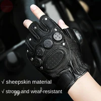 genuine sheepskin half finger gloves for men in autumn and winter the tactics of fitness outdoor cycling special forces gloves