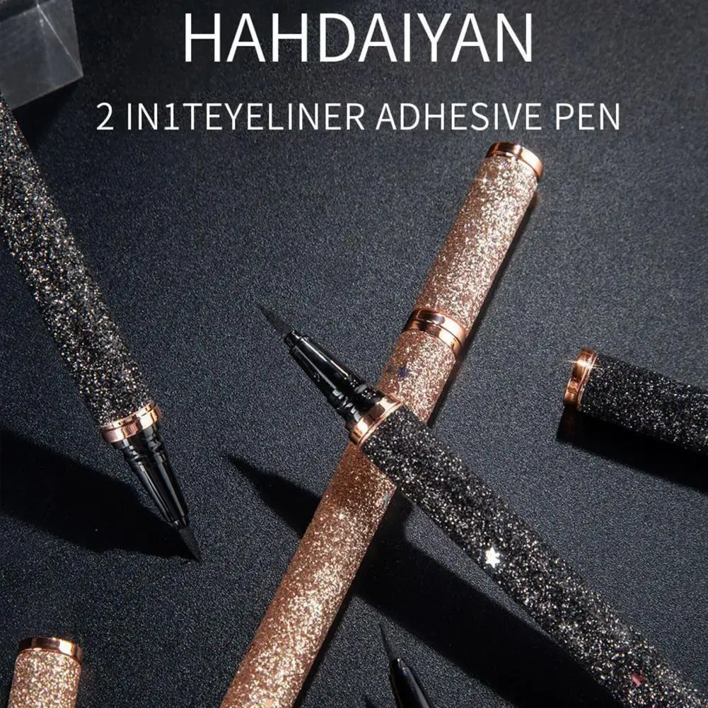 

HANDAIYAN 2 in 1 Eyeliner Glue-free Self Adhesive Lashes Waterproof Magic Eye Makeup Liner for Stage Performance