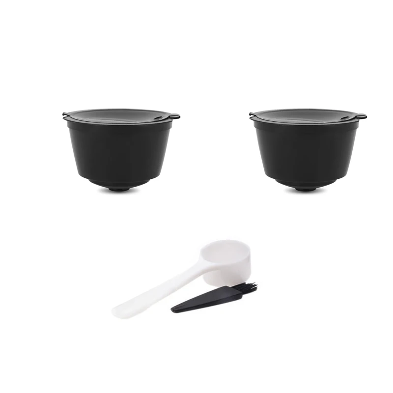 2PC Black Фильтр для кофе многоразовый заполненный капсульный фильтр чашка бариста инструменты эспрессо Инструмент совместим с nestle машина - Цвет: 2PC Black