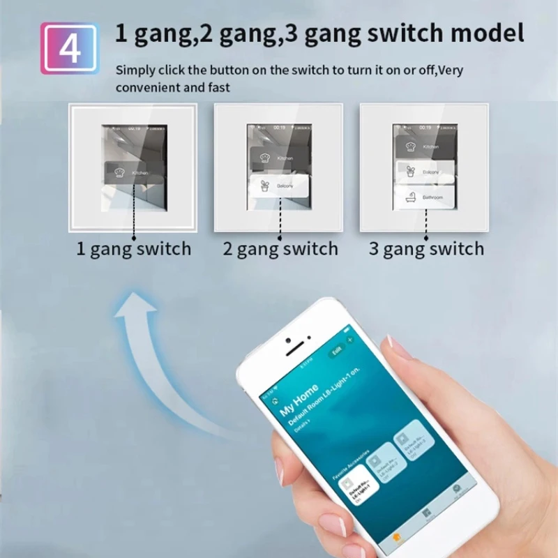 

Wifi LCD Smart Wall Light Switch Power Consumption Smart 4 In 1 Home Wall Light Switch Work With Apple Homekit Alexa Google Home