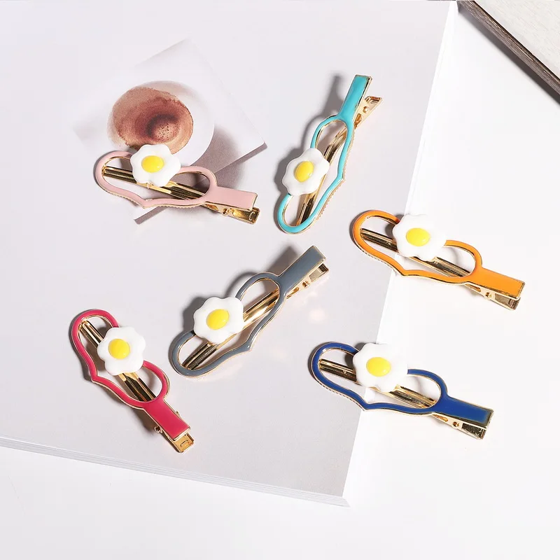 7 см длина вырезанное сердце жареное яйцо заколки Элегантные разноцветные для девочек заколки для волос аксессуары для укладки волос