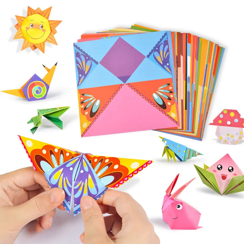 

54 Pages Montessori Toys DIY Kids Craft Toy 3D Cartoon Animal Origami Handcraft Paper Art Learning Educational Toys For Children