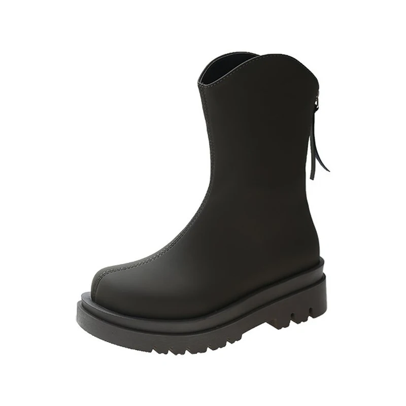 Women's Boots Chunky Heel Ankle Shoes Luxury Brand High Quality Heels Fashion 2021  Female Platform Fur Botas De Mujer