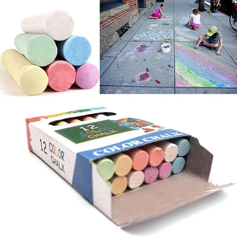 

12/36/60PCS Dustless Chalk Pen Drawing Chalk For Blackboard 6 Colors Stationary Office School Supplies Accessories tizas escolar