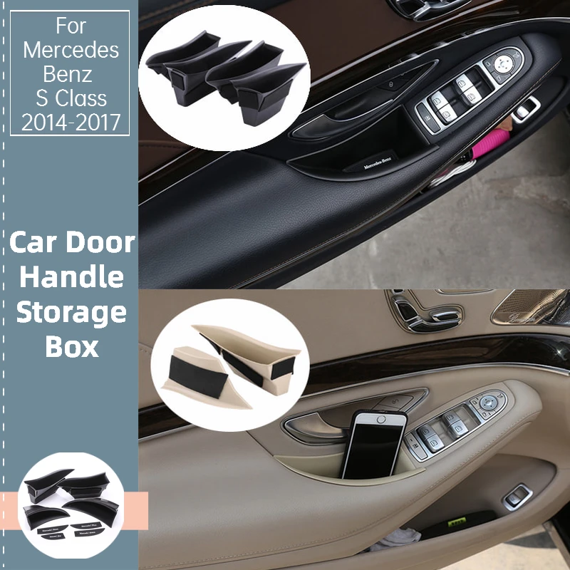 

Plastic Armrest Front Rear Door Handle Storage Box for Mercedes Benz W222 Car Accessories S-Class S300 S320 S350 S400 2014-2017