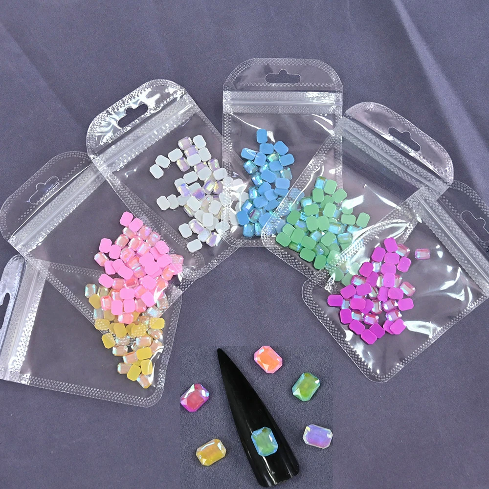 

50Pcs Aurora Glass Nail Rhinestones 6X8mm Mocha Color Candy Tips Stones Gems For Manicure Nail Art Decors Nail Art Accessory#@#