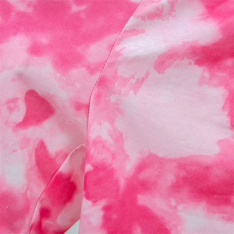 

Summer Casual Tie Dye Two Piece Set Women Tracksuit Fashion Summer Top and Shorts Set