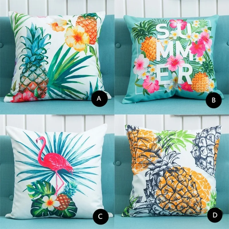 

Nordic Tropical Plant Pineapple Flamingo Pillowcase Simple Style Sofa Cushion Home Decoration Throw Pillows