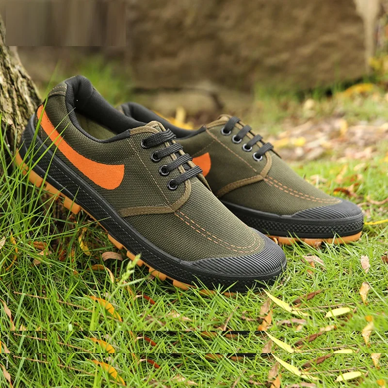 

Thick ox tendon bottom release shoes men's low top anti odor camouflage shoes outdoor migrant workers' daily work shoes labor pr