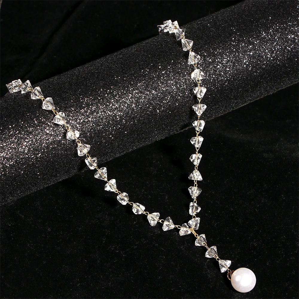 Модные ювелирные изделия класса люкс белый кристалл ожерелье элегантное белое