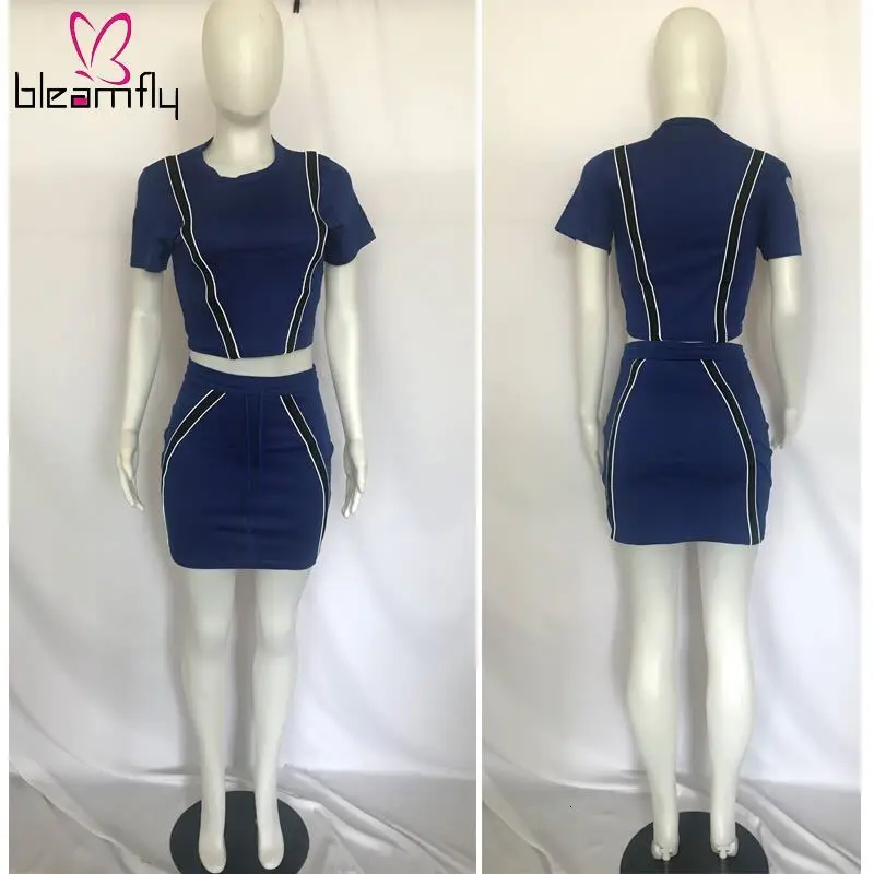 Новинка женский летний костюм светоотражающие полоски пэчворк футболка топ Мини