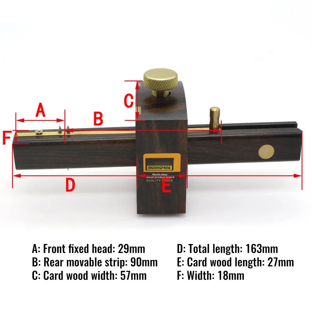 

Luxury British Indonesia Ebony+Pure Copper Wearproof Carpenter Woodworking Tool 8INCH Screw Cutting Gauge Mark Scraper Scribers