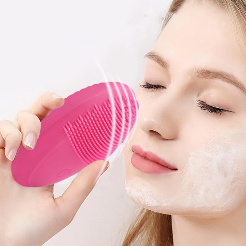 Водонепроницаемая силиконовая электрическая Очищающая щетка для лица