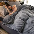 Бархатное лоскутное одеяло чехол для постельного белья, утолщенный флисовый серый желтый пододеяльник, Роскошные зимние теплые Чехлы для односпальной и двухспальной кровати 1,5 м для взрослых