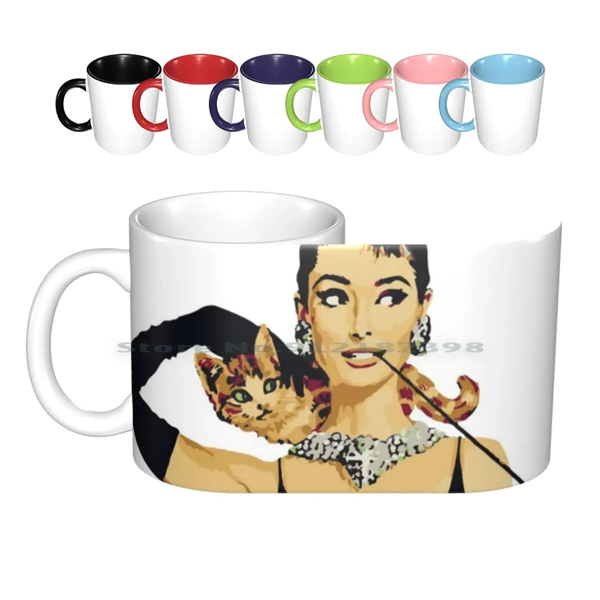 

Breakfast At | Audrey Hepburn Ceramic Mugs Coffee Cups Milk Tea Mug Breakfast At Audrey Hepburn Celebrity Holly Golightly