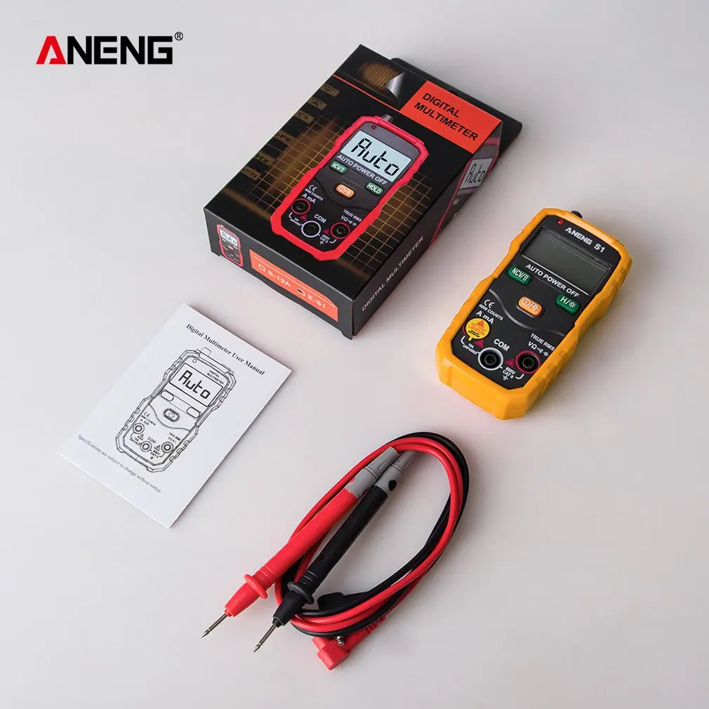 ANENG S1 LCD Digital Multimeter Mini DC/AC Voltage Current Meter Handheld Diode NCV Tester Flashlight Multitester | Инструменты