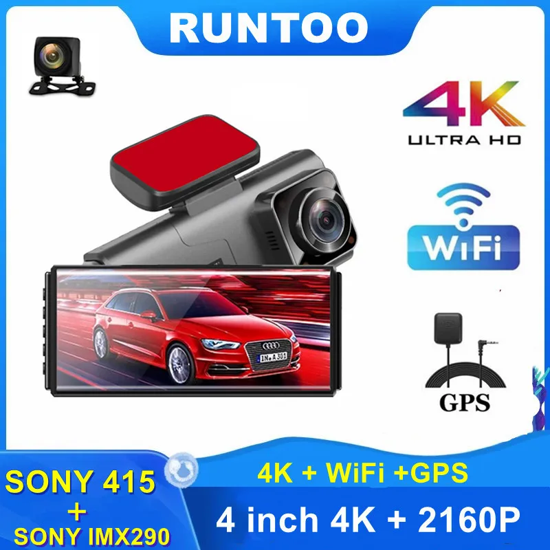 Видеорегистратор автомобильный 4K 2160P 4 дюйма Wi Fi GPS|Видеорегистраторы| |