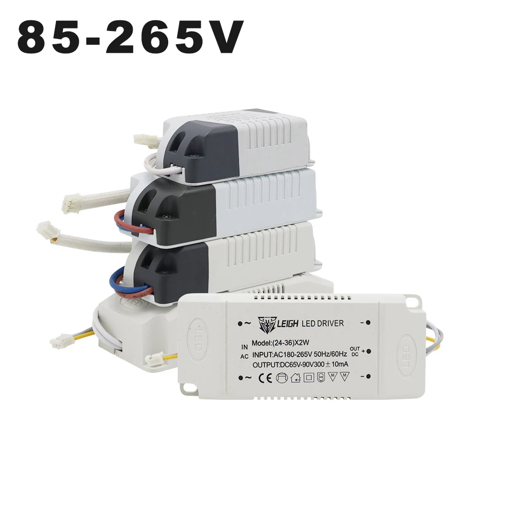 

AC85-265V LED Driver Three Colors Constant Current 300mA Output 1-60W Variable Light Power Supply External or LED Ceiling Lamp