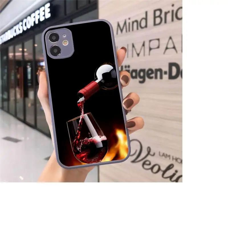 

Drinking Beer Wine fashion Phone Case Matte Transparent for iPhone 7 8 11 12 s mini pro X XS XR MAX Plus cover funda