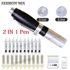 2 в 1 высокой Давление Гиалуроновая кислота ручка неинвазивный 0,3 мл  0,5 мл ампулы головка Гиалуроновый пистолет-распылитель для AntiWrinkle подъема губ распылитель