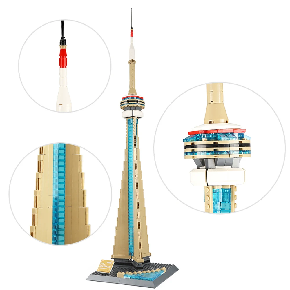 

WANGE 4215 400Pcs Architecture Canada National Tower Building Blocks Classic Education Toys For Children Kids Gifts