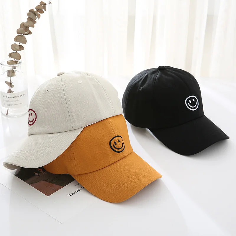 

Women All-match Adjustable Casual Smile Embroidery Baseball Cap Summer Outdoor Sun Protection Sun Hat Smiley Face snapback hats