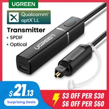 UGREEN Bluetooth 5.0 Transmitter TV Headphone PC APTX LL Digital Toslink Optical SPDIF Adapter Audio Music Wireless Transmitter