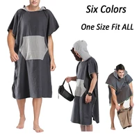 microfiber surf beach wetsuit changing towel bath robe hooded poncho with pocket storage bag one size fit all dropshipping
