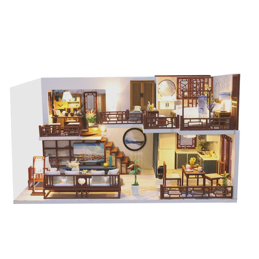 3D развивающие игрушки для детей деревянный кукольный домик игрушка древний