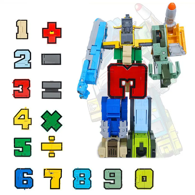 

15 in 1 Educational Assembling Building Blocks Action Figure Transformation Robots Number Deformation Toys For Children 15pcs