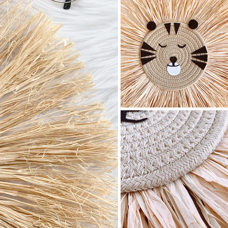 Мультяшные подвесные украшения в виде головы льва скандинавский ручной тканый