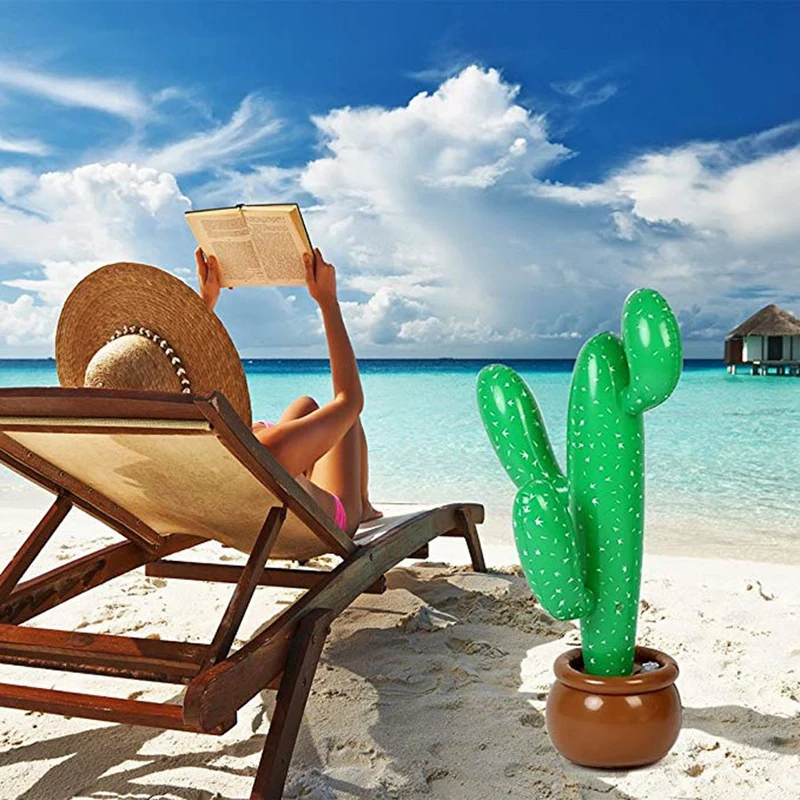

2Pcs Lightweight Air Inflatable Cactus Coconut Tree Home Pool Outdoor Party Decoration Props Inflatable Tree Decor