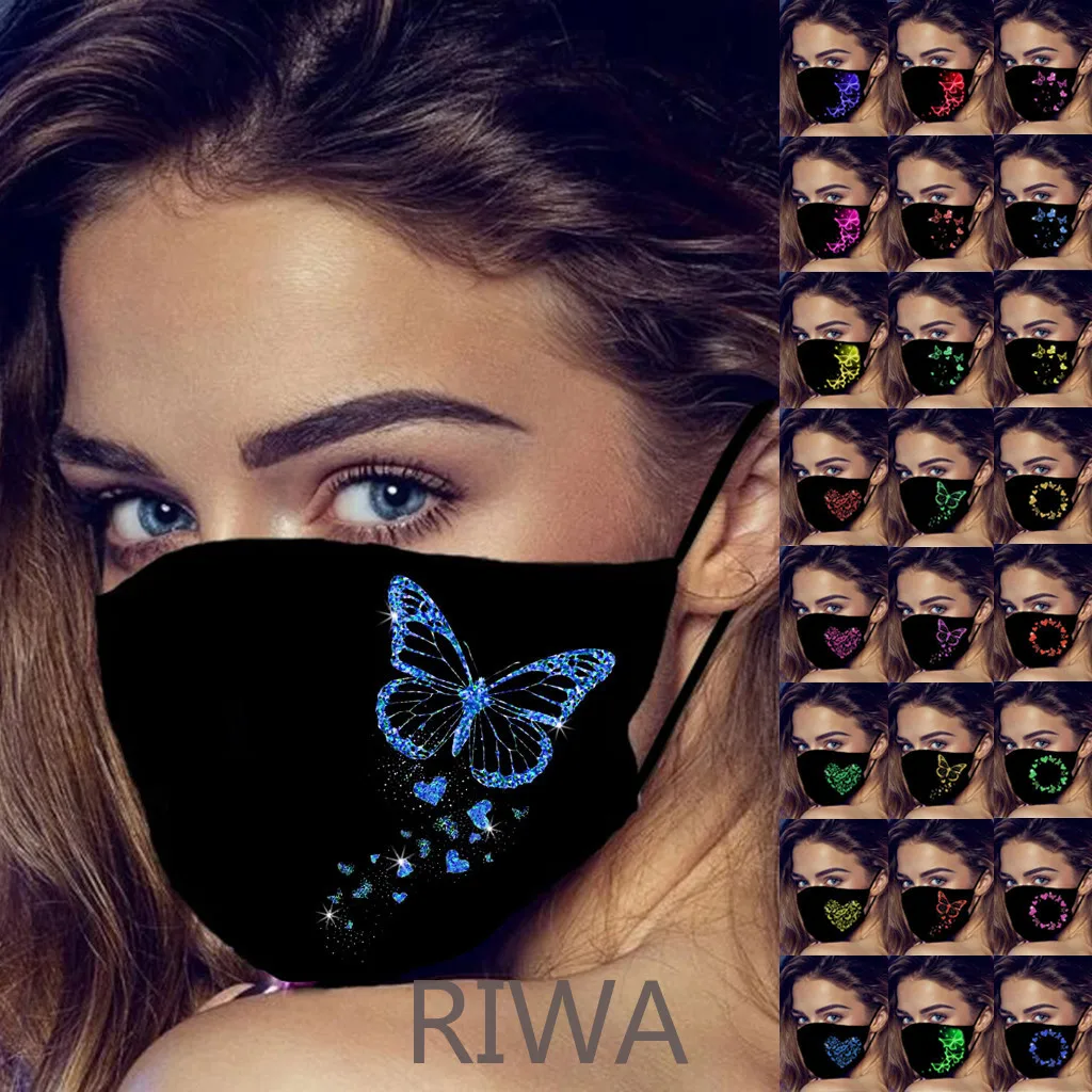 

1 шт. модные маски для рта против пыли маска для лица с принтом бабочки Моющиеся Многоразовые маски для женщин и мужчин