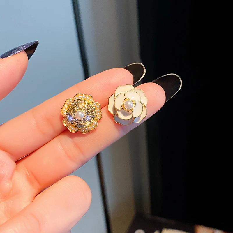 Шерстяные пальто для темпераментных ветер капель масла серьги с камелиями