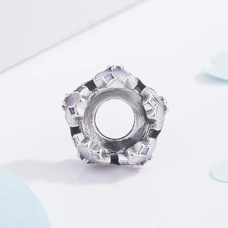 

Genuine 925 Sterling Silver Magnolia Bloom, Pale Cerise Enamel & Pink Fit Original Women pan Bracelet & Necklace Charm Bead