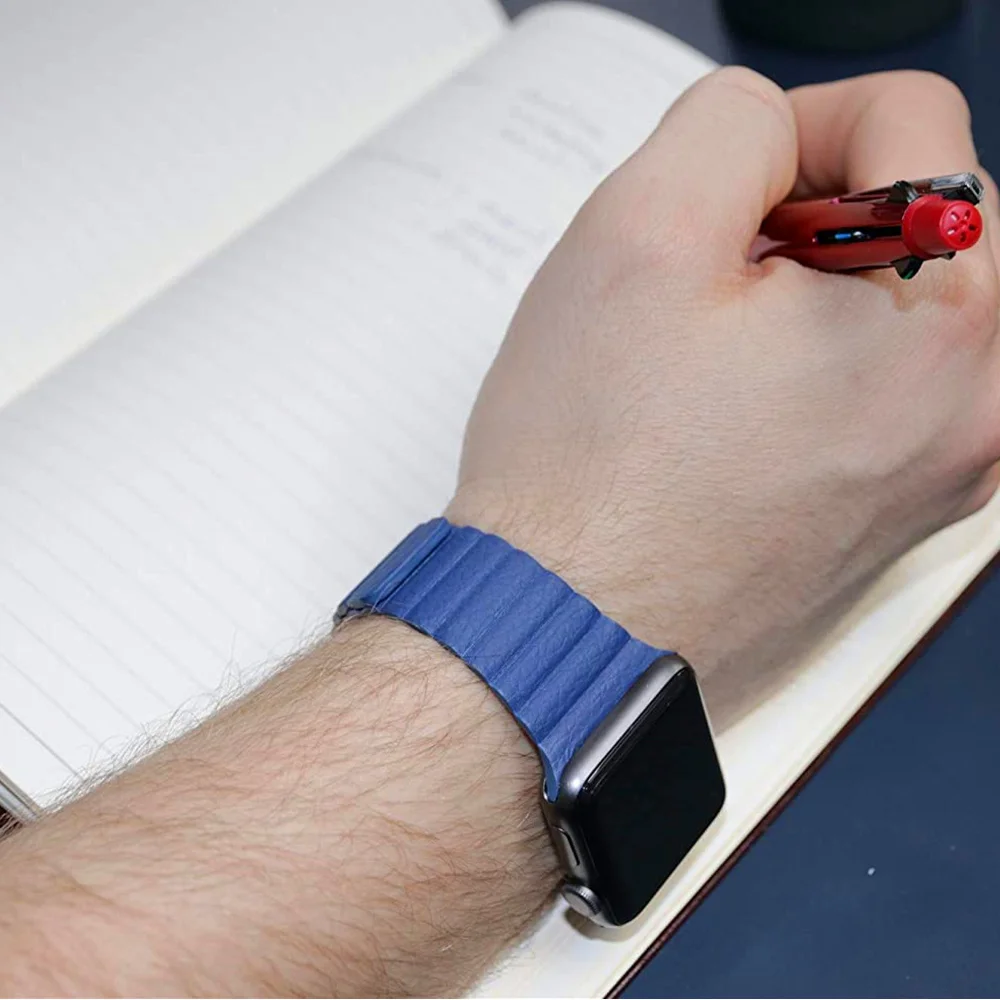 Leather Magnetic Loop for Apple Watch 6 5 4 SE 42MM 38MM 44MM 40MM Watch Band Bracelet Strap for IWatch Series 6 5 4 Wristband