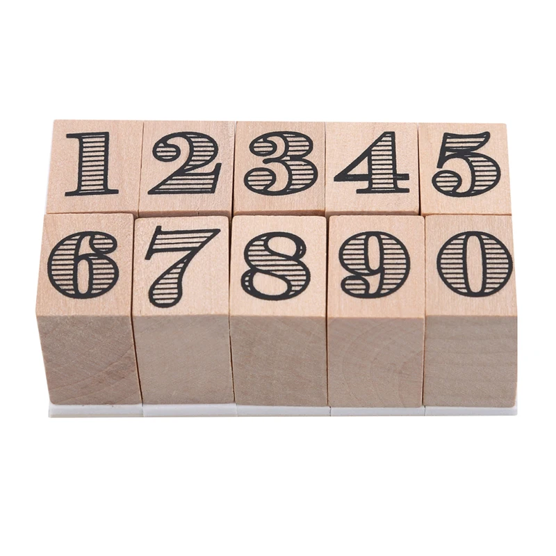 Horizontal number Vintage Date Stamp Set Bullet Journals Supplies Wood Stamps Basic Function Number Monthly Planner Stamps Stationery - Цвет: Horizontal number
