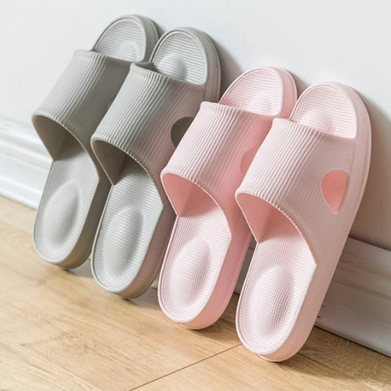

Women's Thick Soled Slippers Indoor Household EVA Bath Soft Soled Multi Color Anti Slip Cool Slippers Soft Bathroom Slippers