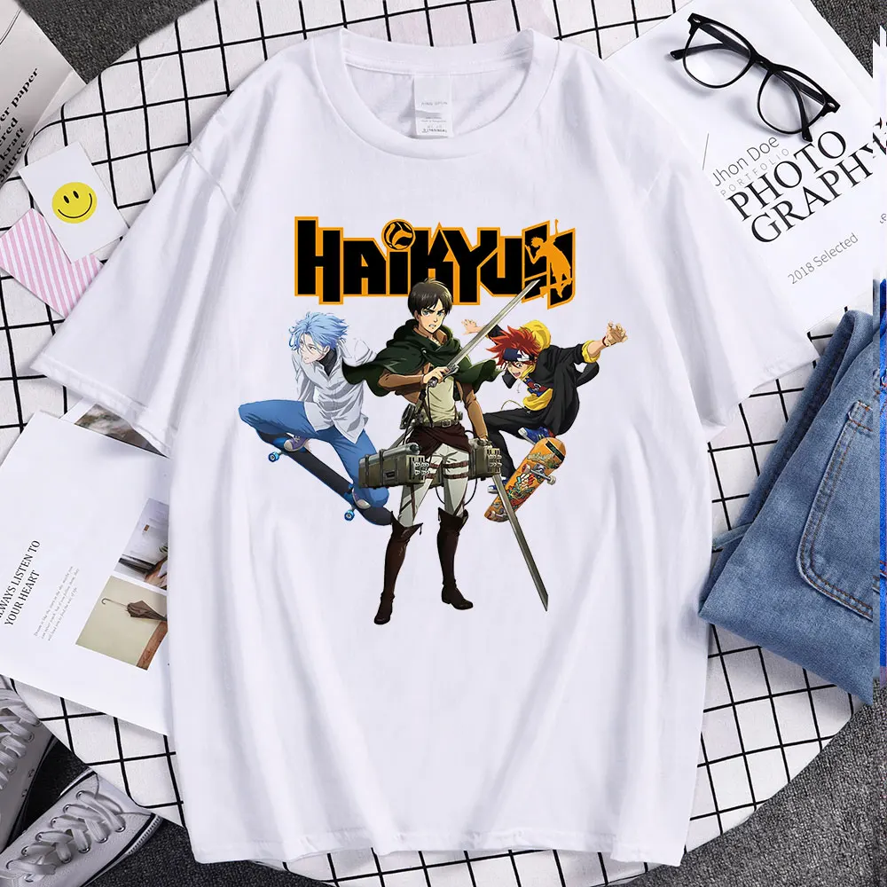 hot sale tees haikyuu jujutsu kaisen sk8 the infinity attack on titan fashion trend brand summer couple t shirts popular tshirts free global shipping