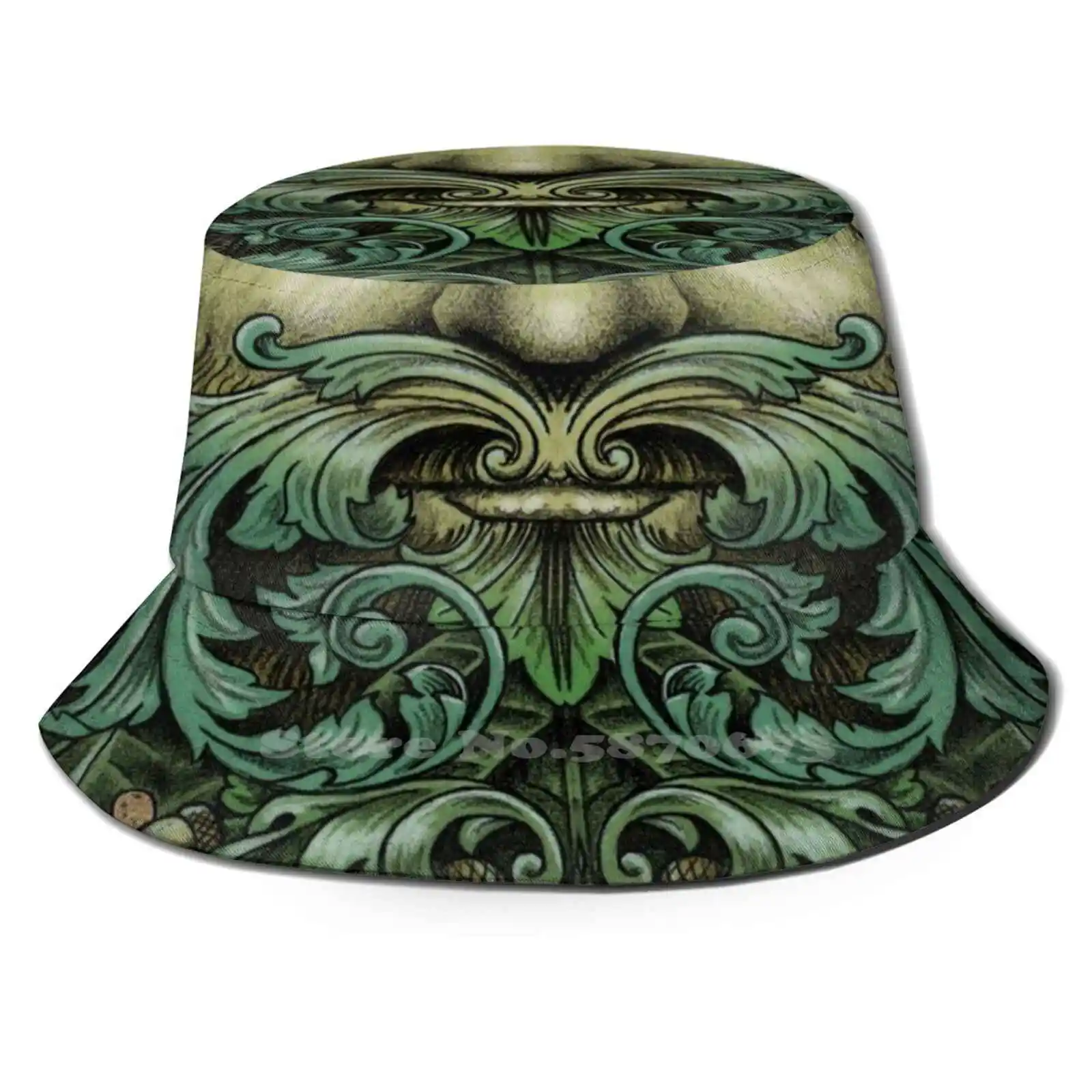

Зеленые мужские женские мужские шляпы рыбака Панама кепки плохой художник зеленый человек народный языческий природа Gayart Gayartist oldбоги лист...