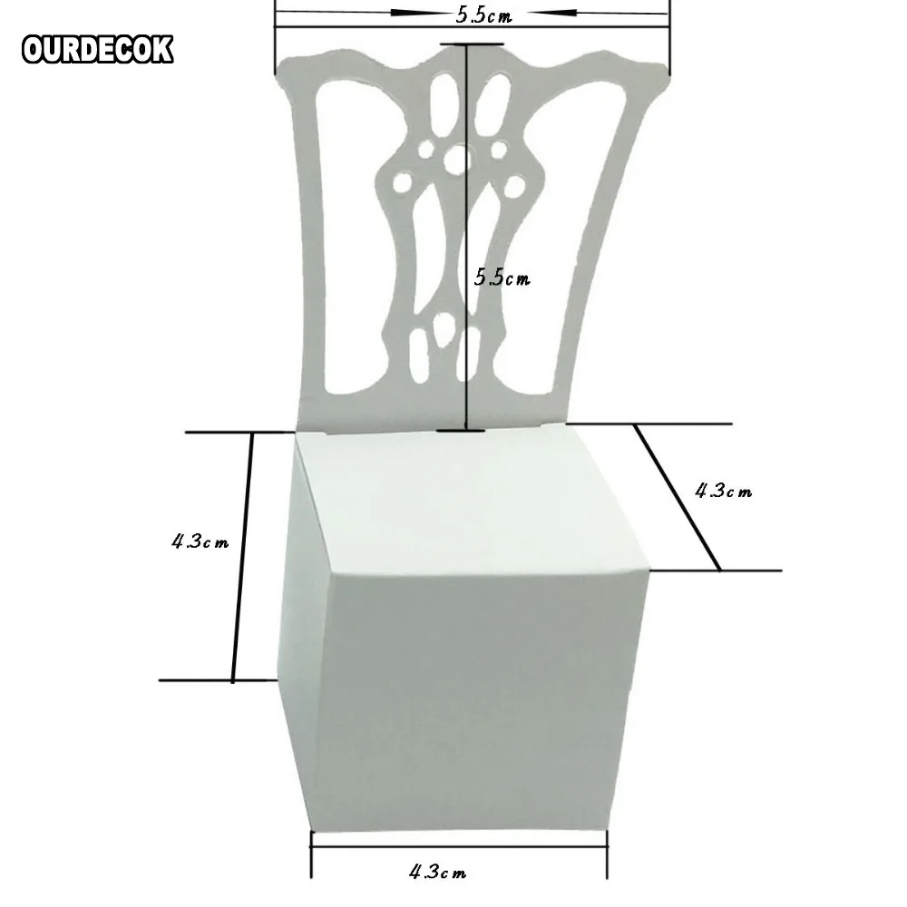 50 шт. держатель для карт в форме стула Свадебная коробка конфет подарочные