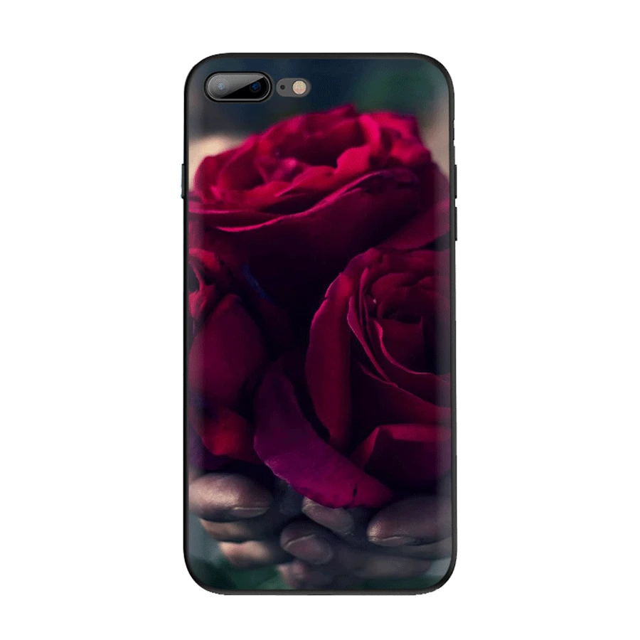 Чехол для iPhone 7 8 6 6s Plus 11 Pro XR X XS Max роскошный чехол красивый сад красные розы цветы
