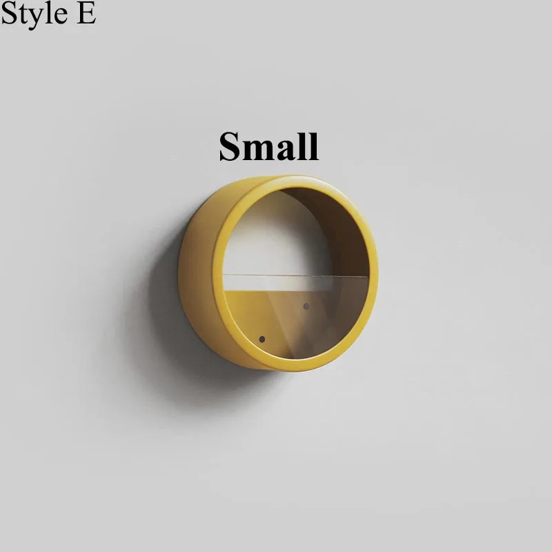 E (Small Style) Простая круглая цветная настенная ваза, железная суккулентная растительная стеклянная горшок для комнатных цветов, креативный домашний декор, офисное настенное украшение бонсай - Цвет: E (Small Style)