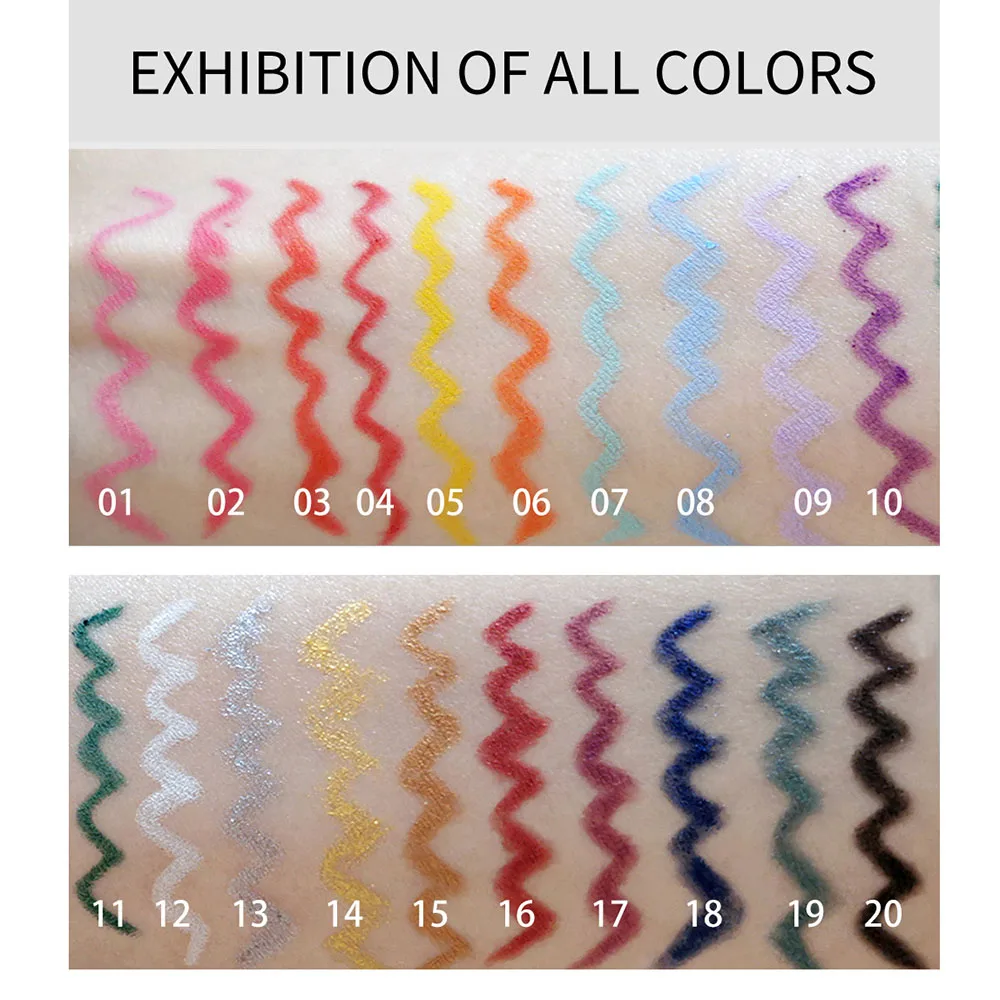 Карандаш-подводка для глаз стойкий водостойкий пигмент зеленый коричневый