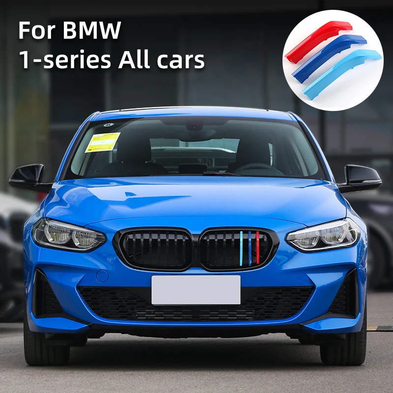 3pcs ABS Tricolor Racing Grills Trim Cover for BMW 1 Series F20 F21 F40 2012 2014 2015 2019 2020 M Performance Car Accessories